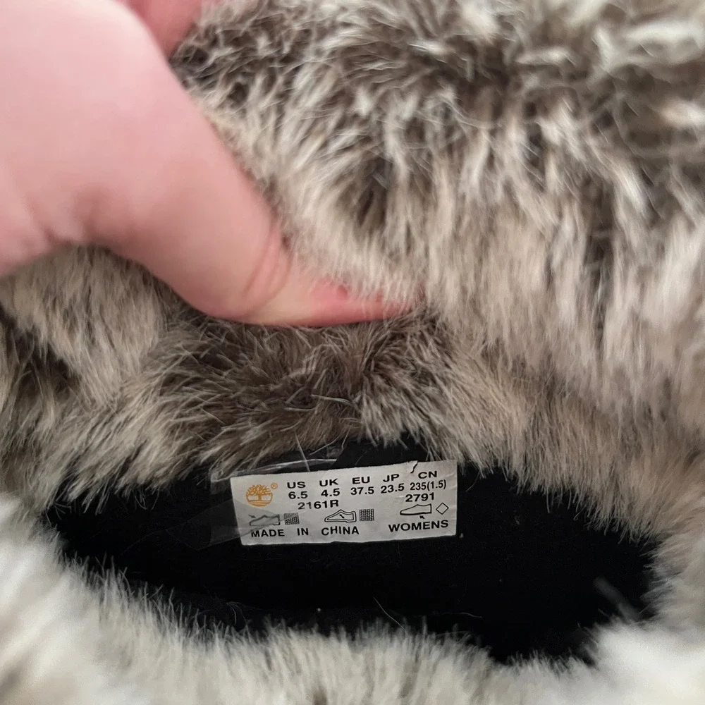 Timberland‎ Mount Hope Waterproof Winter Boots Beige Faux Fur 2161R Womens 6.5